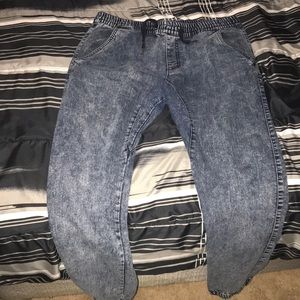 Blue Skinny Fit Tapered Jeans